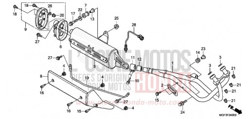 SILENCIEUX D'ECHAPPEMENT (FJS600A9-KO/FJS600AB/DB) FJS600AB de 2011